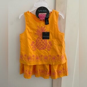 NWT Cynthia Rowley Girls Pineapple Top Skirt & Clip Set Sz. 10/12